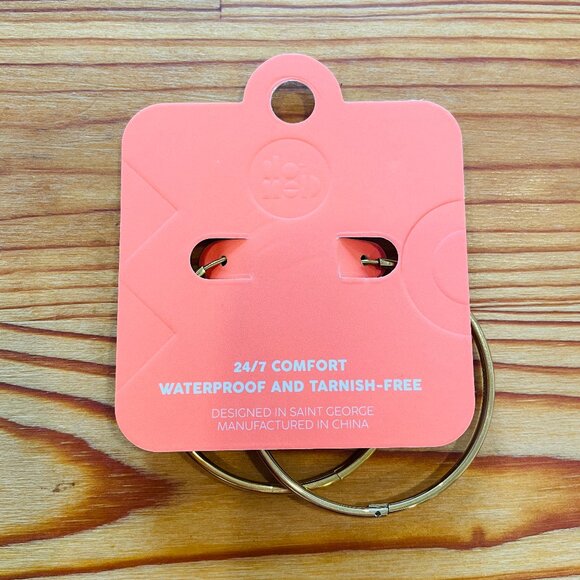 NWT Oh Clementine Large Gold Hoop Earrings - Picture 4 of 4